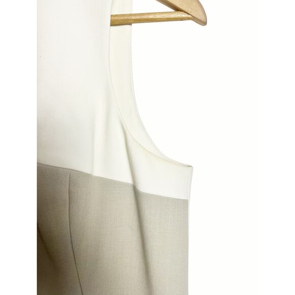 Tibi Anson Asymmetrical Colorblock Sleeveless White Gray Sheath Dress Size 6 - Picture 4 of 8